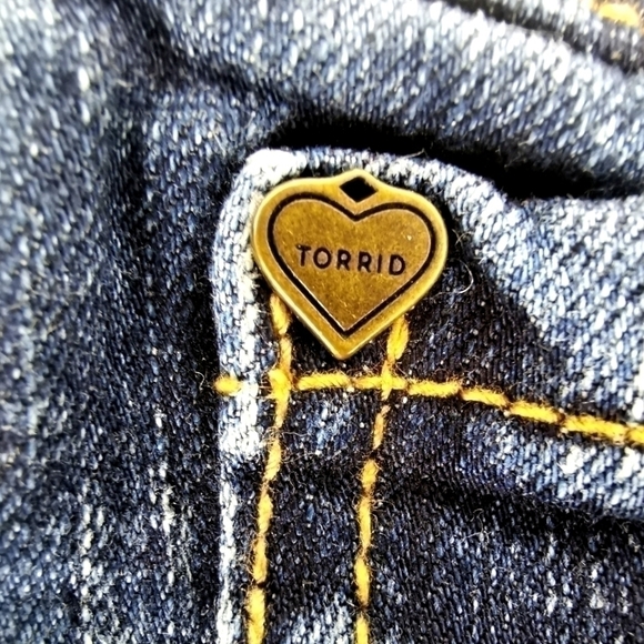 Torrid Women's 16S Mid Slim Boot Cut Blue Heart - Picture 5 of 16